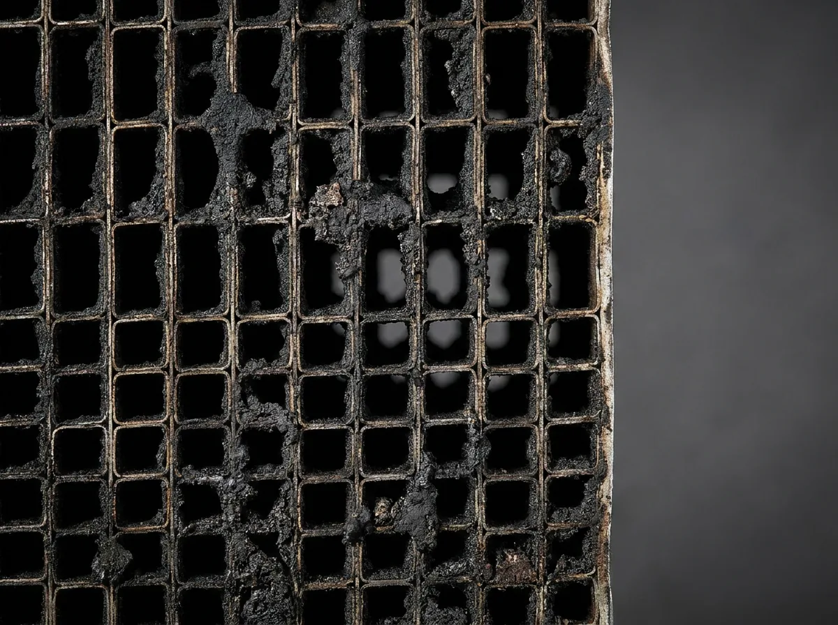 EGR cooler core choked with carbon soot
